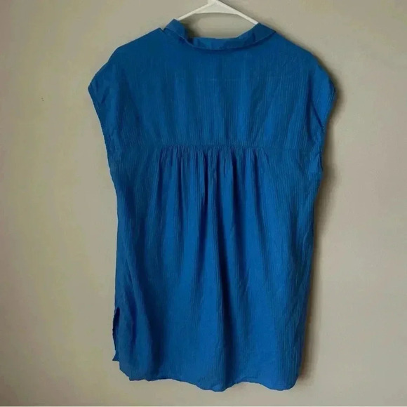 J. Crew Gauze Royal Blue Cover Up Mini Short Sleeve T-Shirt Dress Women’s Small - Picture 5 of 6